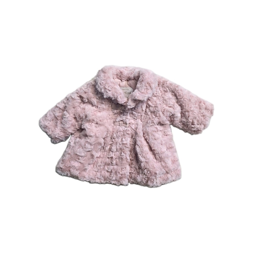 Mayoral Baby Girls Pink Faur Fux Jacket 0-1 0-3 Months Pink Bow
